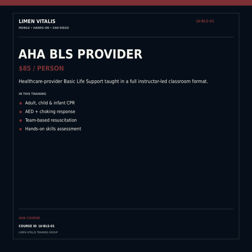 AHA BLS Provider course — LV-BLS-01